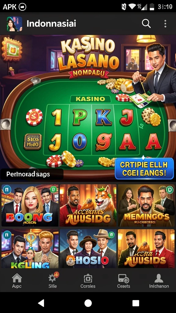 Tampilan menu utama API77 yang menarik.