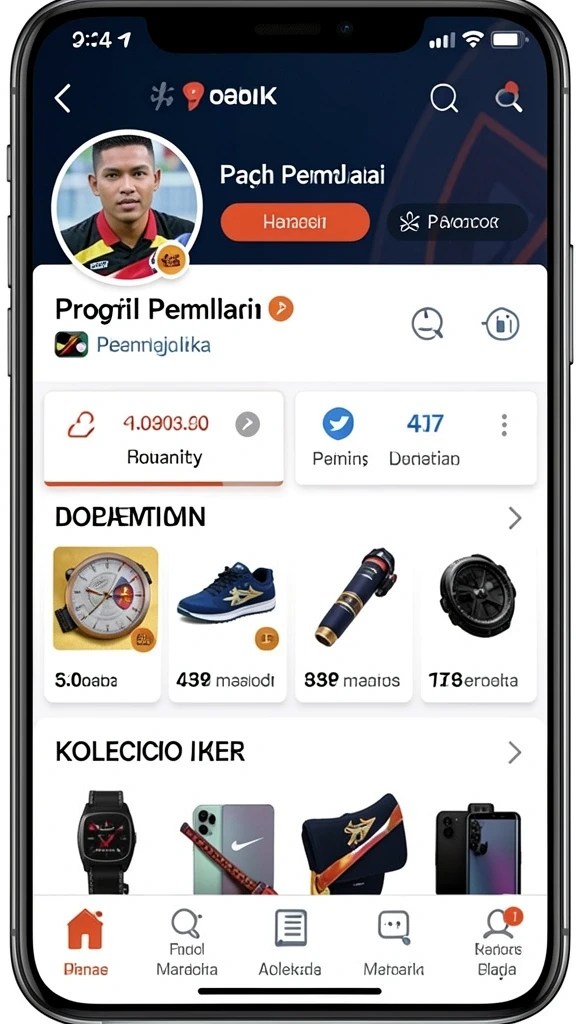 Fitur interaksi sosial untuk berkomunikasi dengan pemain lain.