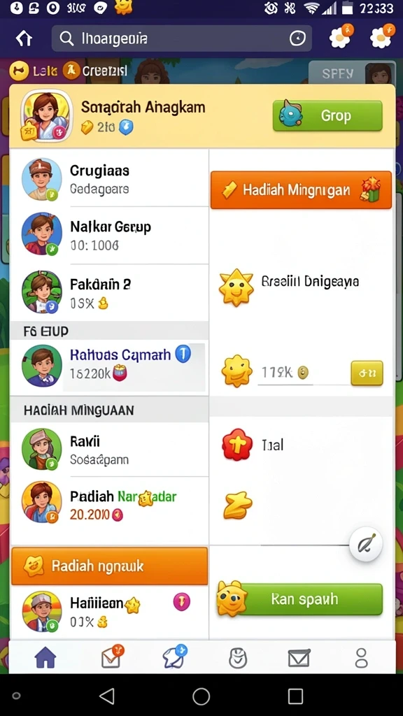 Screenshot kedua menunjukkan berbagai permainan yang tersedia di RAJA288.